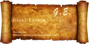 Giczi Efraim névjegykártya
